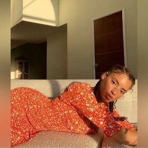 Dress Forum Smocked Floral Dress Size Small